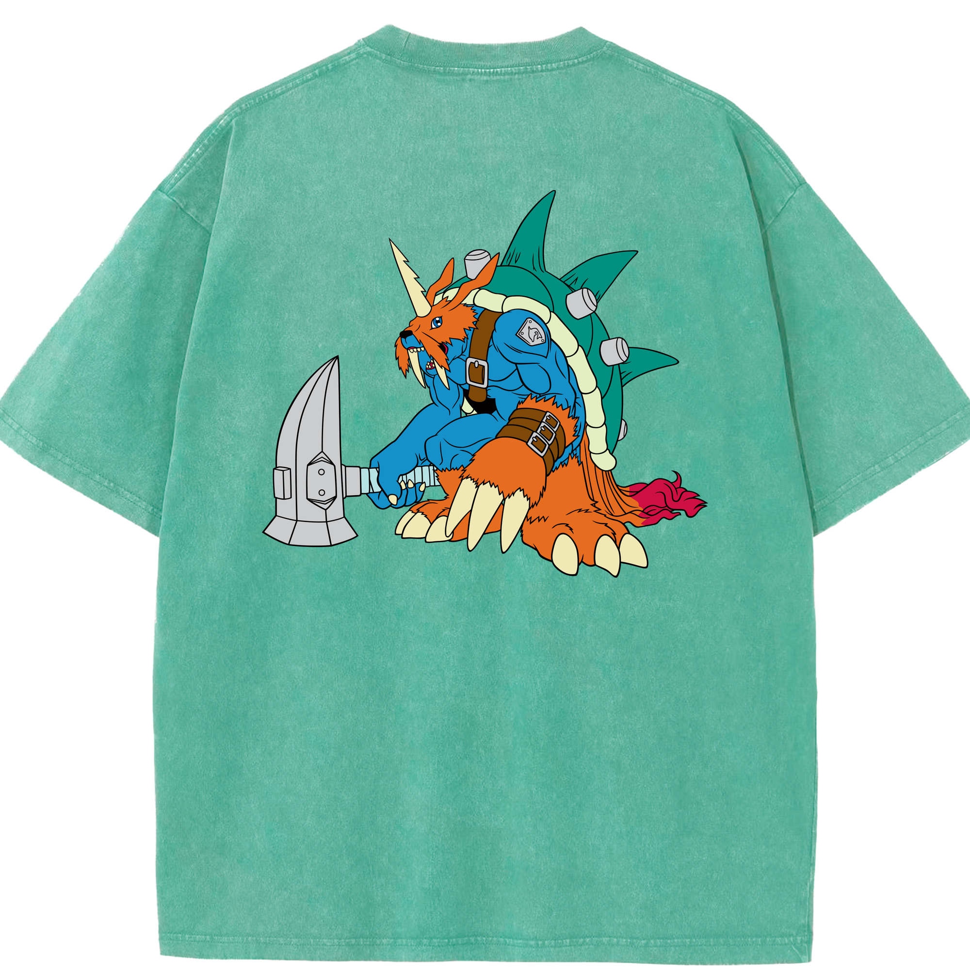 （画像用） Digimon デジタルモンスター/デジモン 綿100% ヴィンテージ風 半袖Tシャツ（背面プリント）